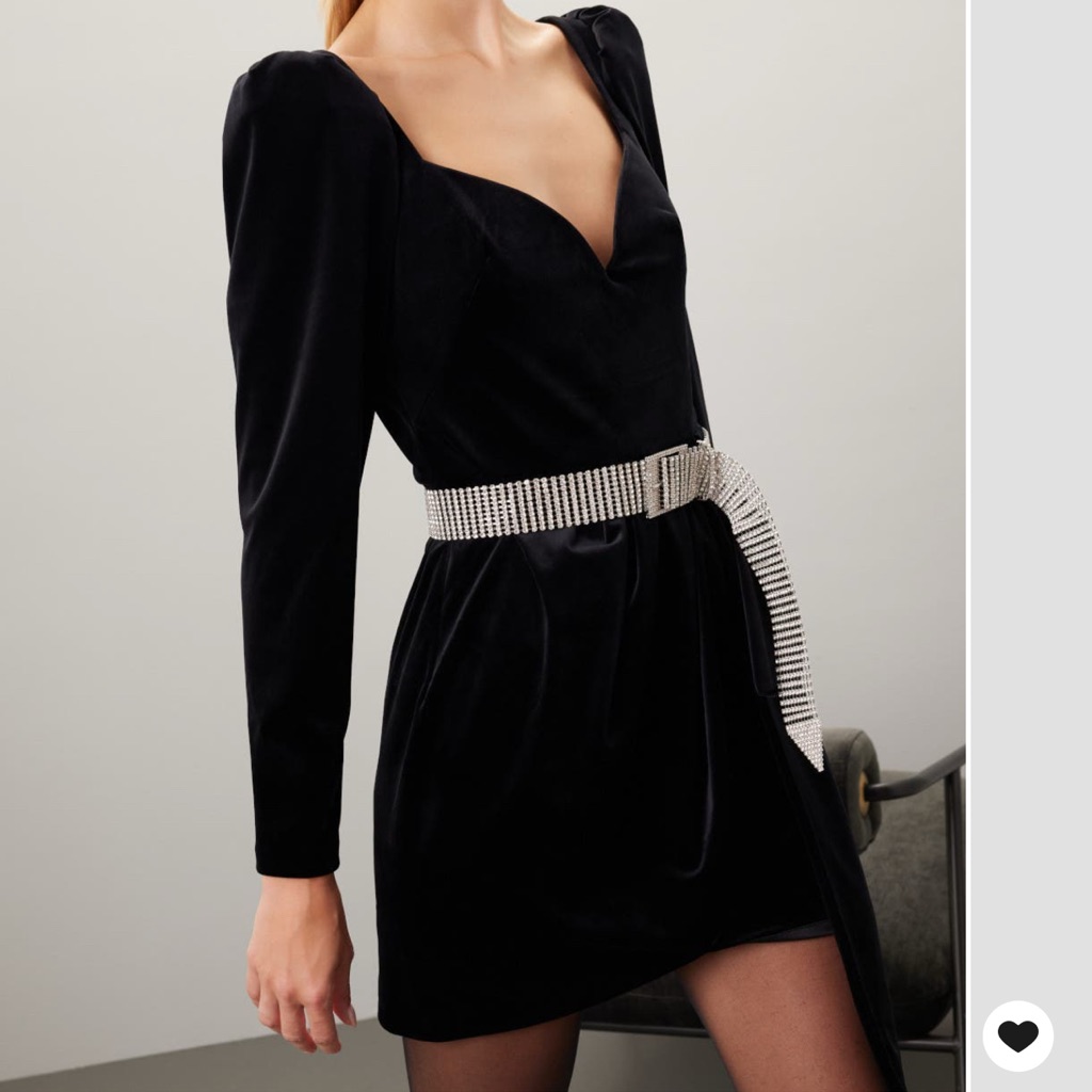 Sophisticated Long Sleeve Black Dress With Rhinestone Accent
